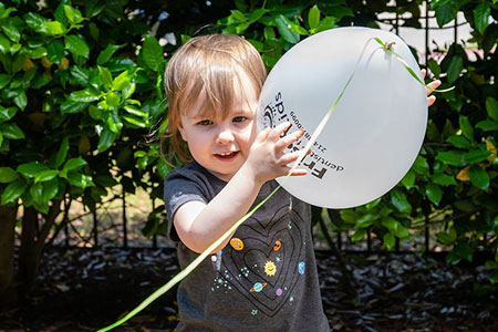 Kids with balloons